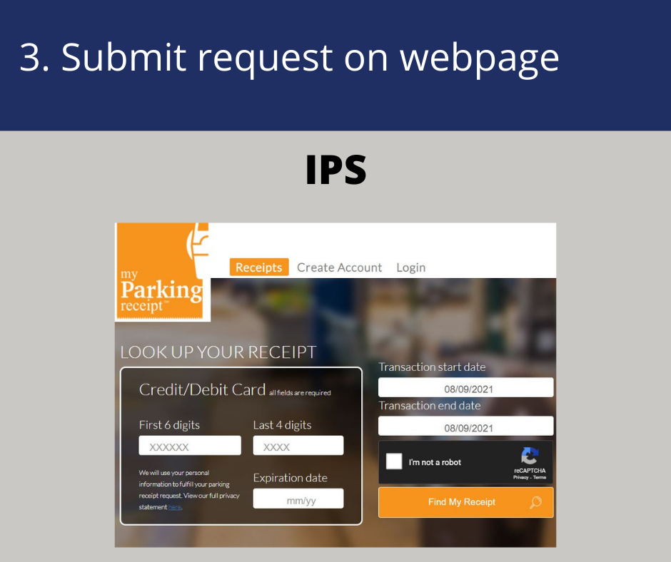 Request a Receipt for Parking at a Meter